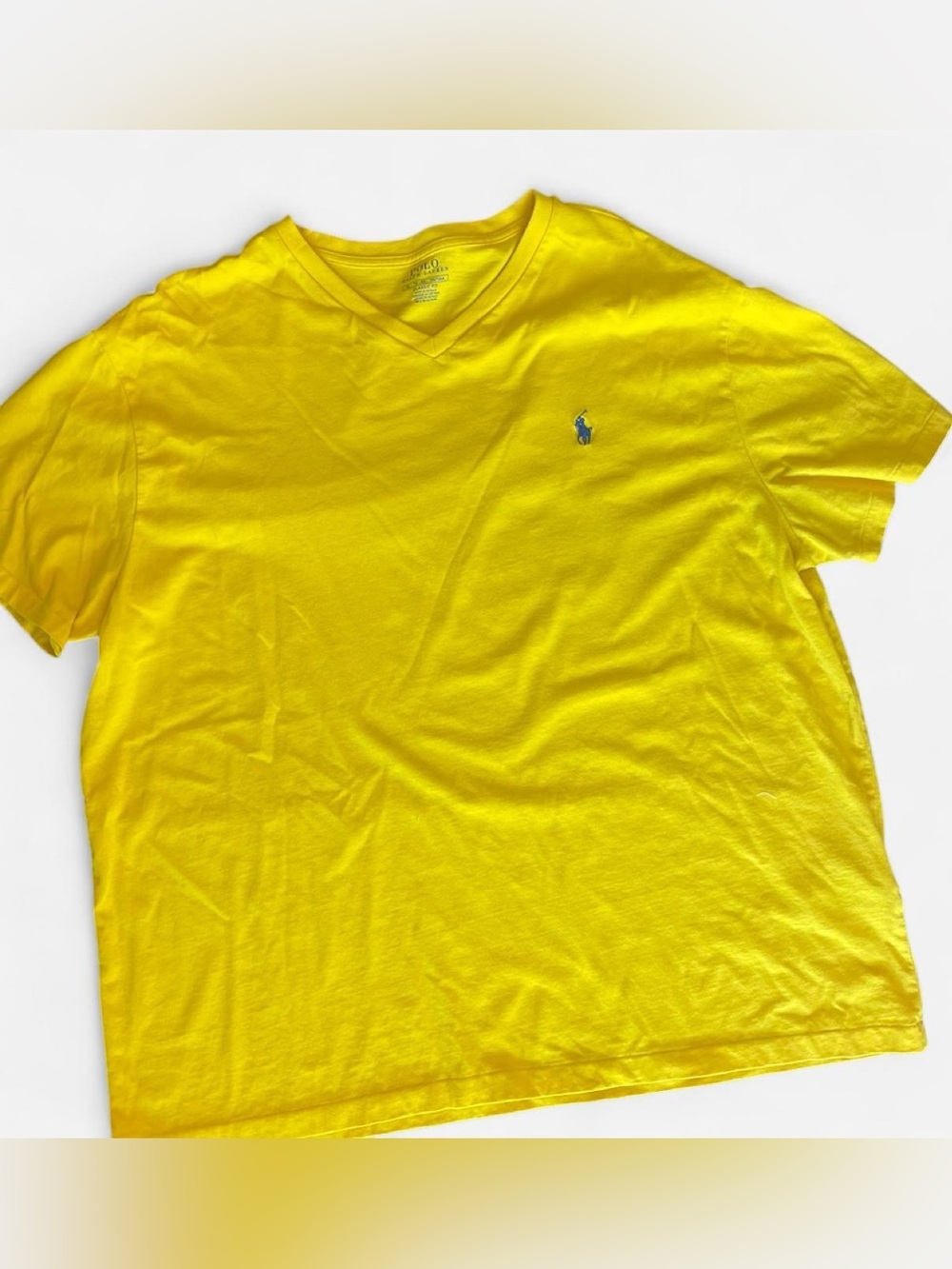 Polo Ralph Lauren yellow V-neck men’s t-shirt Size XL #preppy #classic
